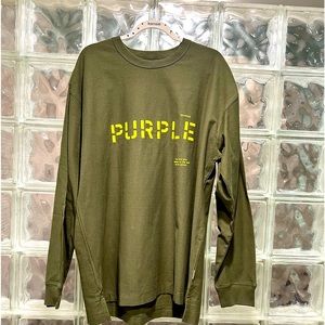 PURPLE-BRAND LONG SLEEVE SHIRT - MILITARY STENCIL LOGO - P204 Size XL